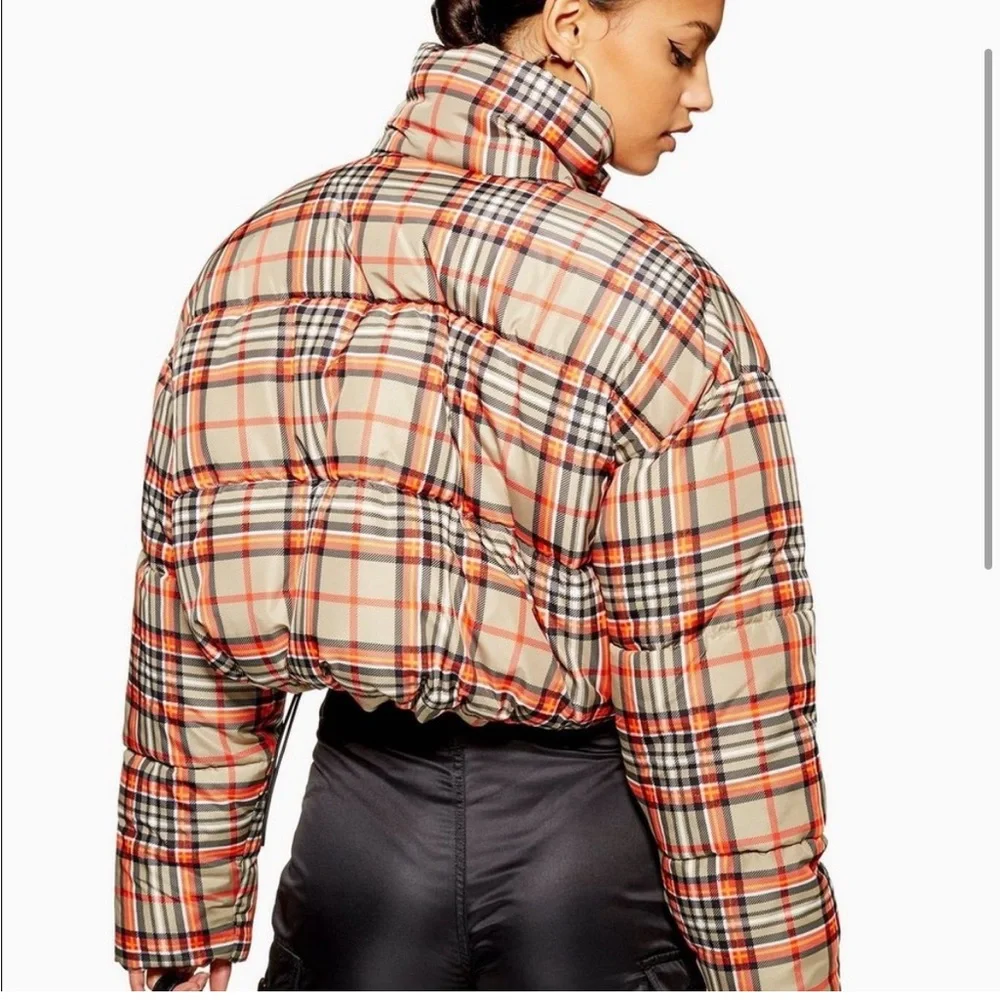 NWOT TOPSHOP PLAID PUFFER - Picture 2 of 5